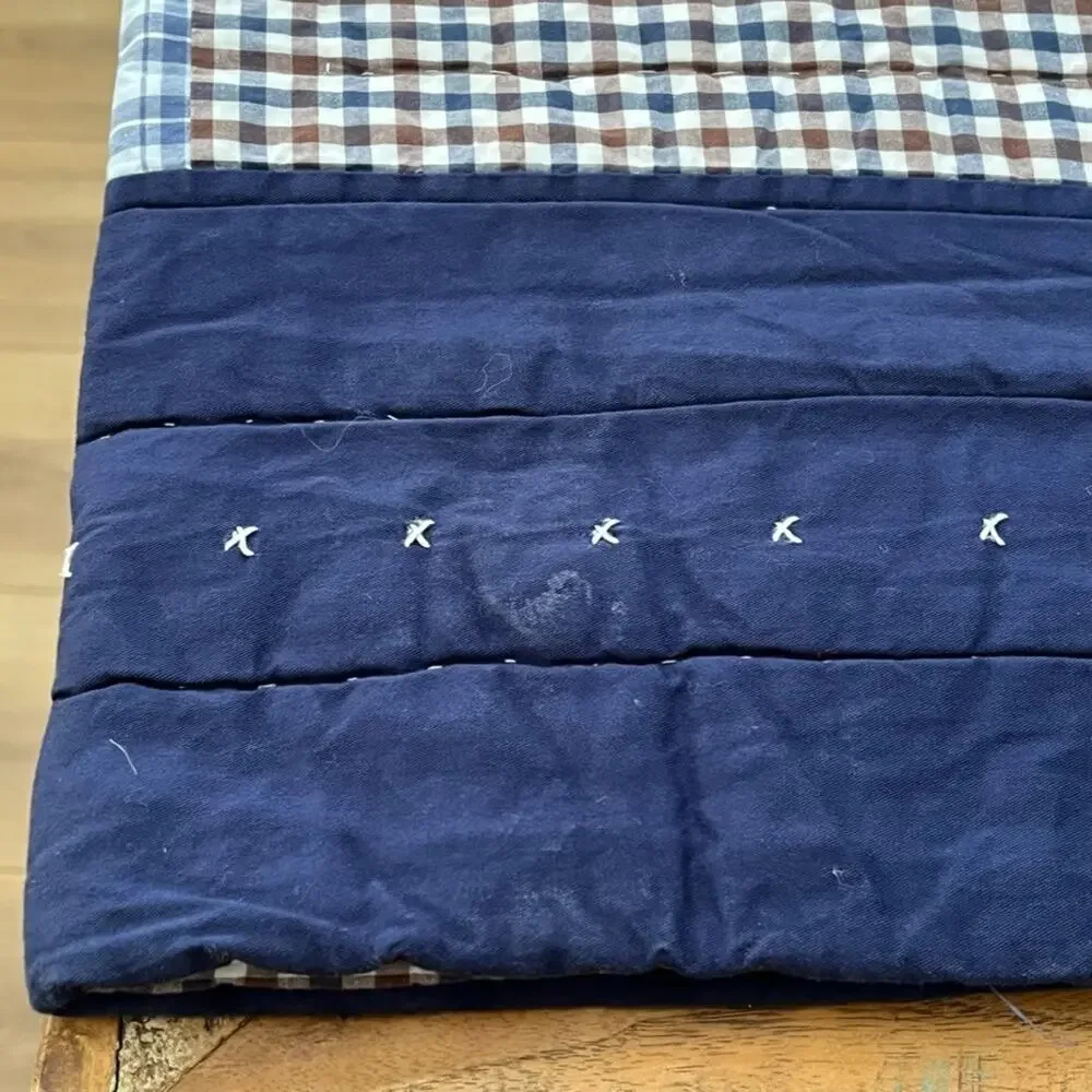 Pottery Barn Kids Navy Patchwork Reversible 70.5